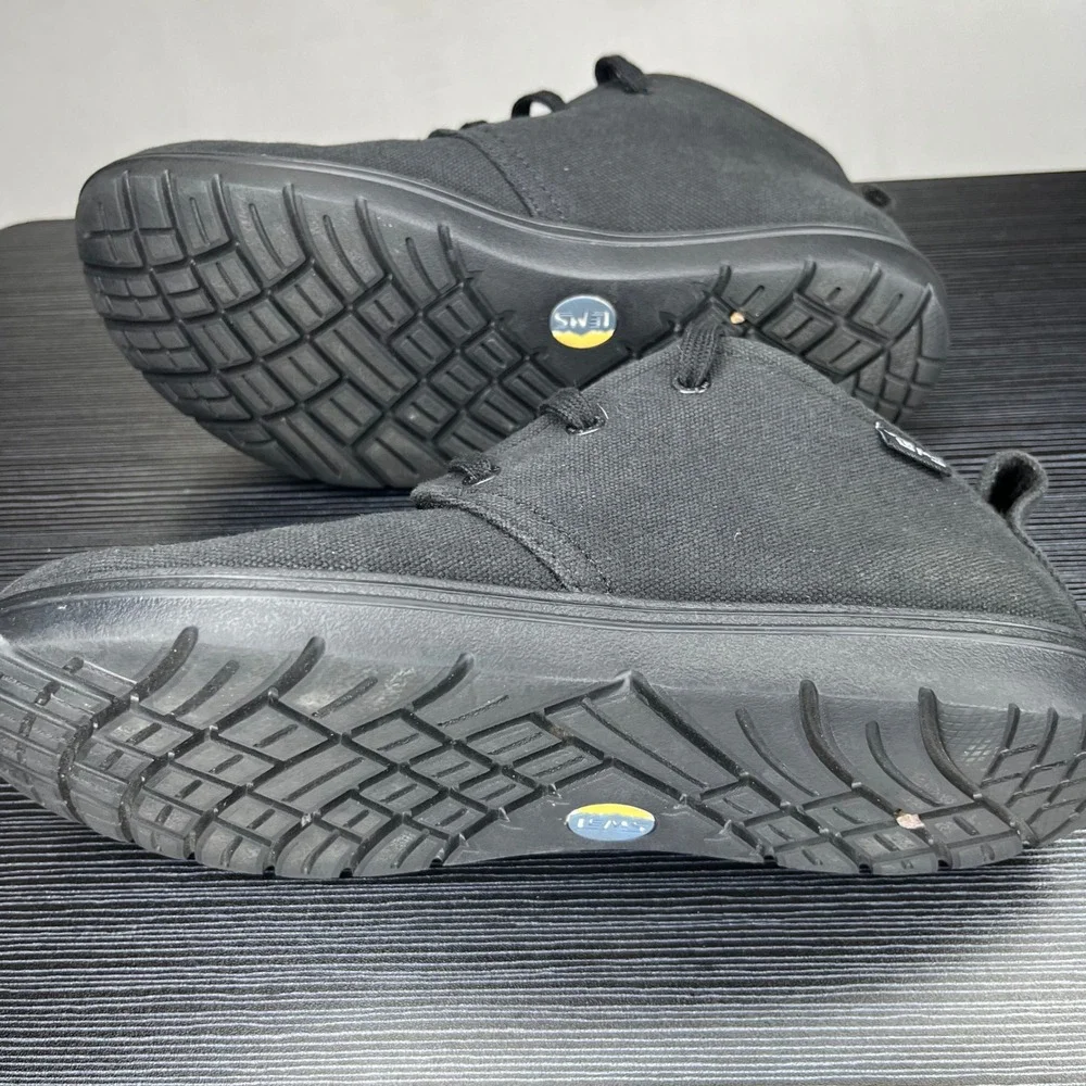 Lems Chukka Canvas Vegan Shoes Mens 8.5 Womens 10 Black Barefoot Zero Drop Boots
